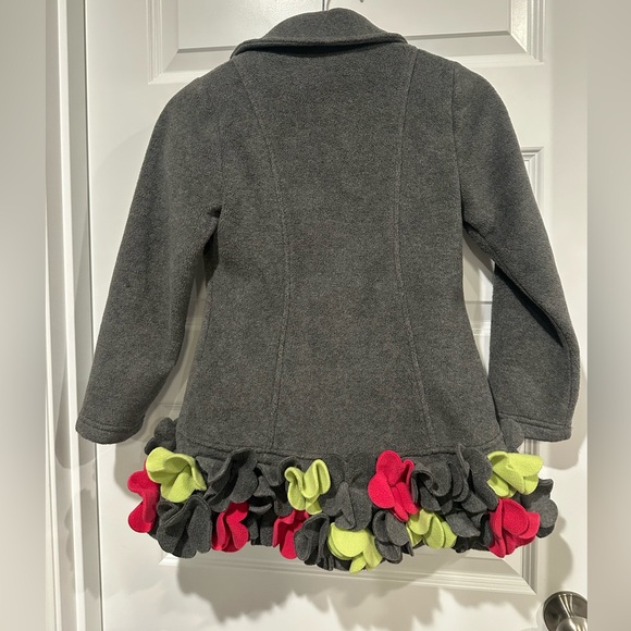 Kate Mack Girls Size 8 Floral Ruffle Trim Coat – EUC - Picture 2 of 4